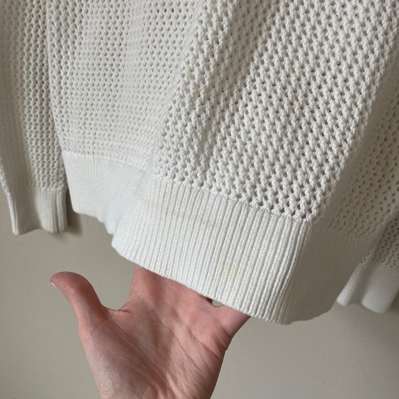 Everlane White Knit cotton crewneck Sweater size small - Picture 2 of 11